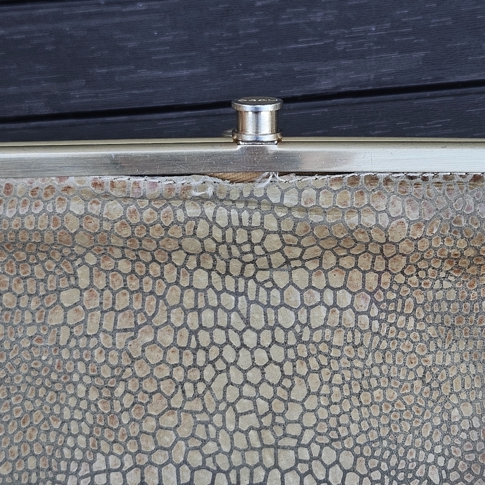 HOBO International Lauren Clutch Wallet Exotic Snakeskin Gold Organizer Bag - Picture 5 of 16